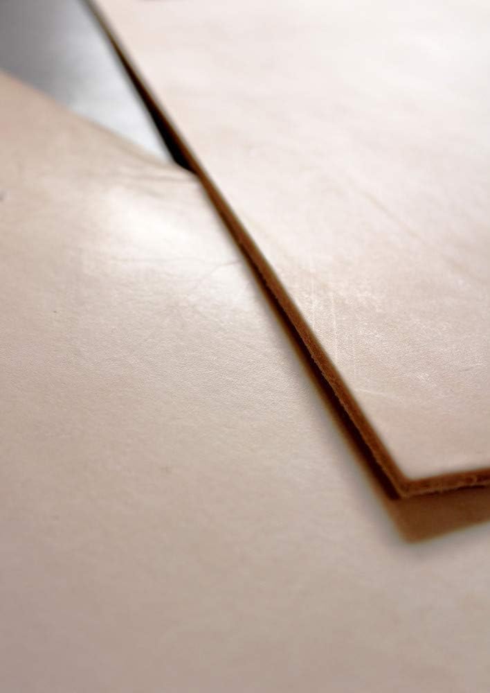 Zuschnitt-Auswahl: Kräftiges Blankleder, Dickleder, 5,3-5,5 mm dick! Punzierleder - pflanzlich gegerbt, für viele Projekte: Tasche, Köcher, Holster, Messerscheide usw.