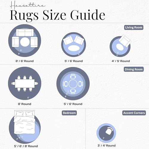 Hausattire Hand Woven Jute Braided Rug, 3’ Round – Natural, Reversible Boho Entry Area Rugs for Kitchen, Living Room I Farmhouse Decorative Floor Rug, 3 Feet Round