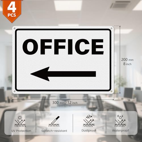 Panneau de flèche de bureau 30,5x20,3 cm visuel double face lot de 4
