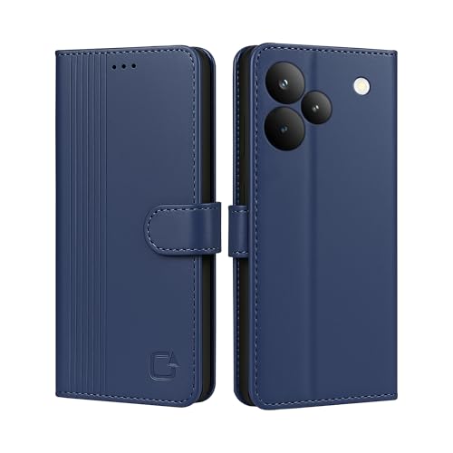 Image of AIBEX Shock Proof Flip Compatible for Realme P4 Pro 5G Flip Cover Leather Finish | Inside TPU with Card Pockets | Wallet Stand | Complete Protection Flip Case - Blue