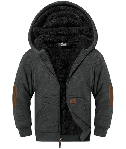 Image of SWISSWELL Unisex Boys Girls Fleece Hoodie Sherpa Lined Jacket Zip Up Hooded Sweatshirt Winter Outerwear for Kids
