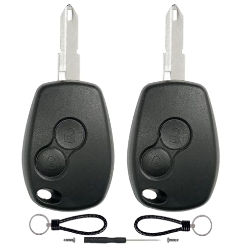 SUPALAND Coque Clé 2 pièces 2 Boutons Compatible pour Dacia Duster Sandero Logan Lodgy Renault Modus Clio Kangoo Twingo pour Opel Movano Vivaro,...