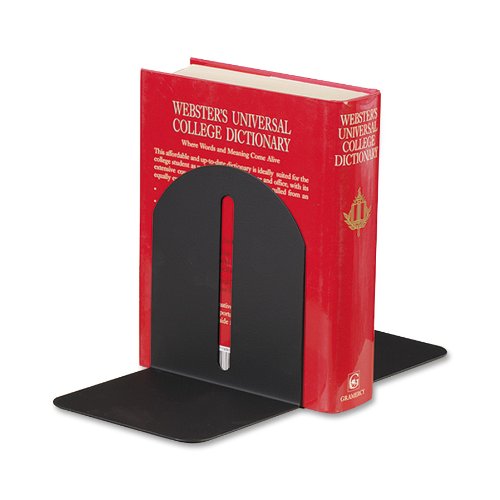 STEELMASTER Fashion Magnetic Bookends, 7 Inch Backs, 1 Pair, 5.9 x 7 x 5 Inches, Black (241017204)