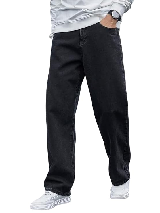 jaar fashion Men's Baggy Fit Jeans – Loose Mid Rise Oversized Denim Pants, Streetwear Style-picture-21