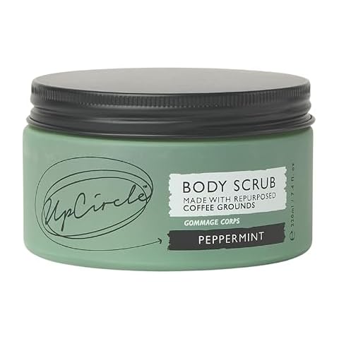 UpCircle Exfoliating Coffee Body Scrub with Peppermint 220ml - Sea Salt, Eucalyptus + Coconut Oil - Exfoliates Your Skin + Improves Circulation - Natural, Vegan Exfoliator For Soft, Smooth Skin Cover