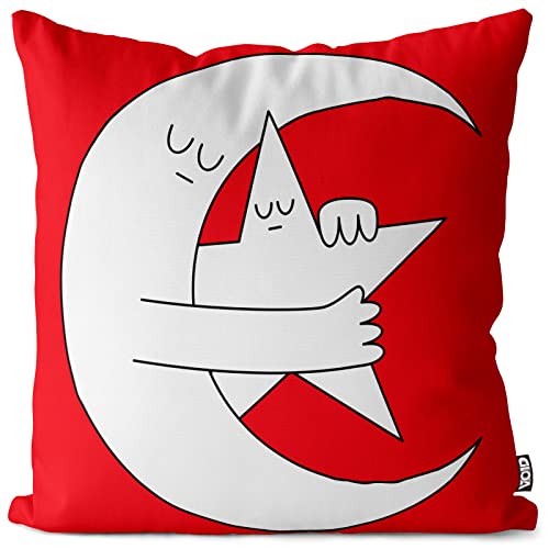 VOID - Funda de cojín (poliéster, resistente al agua), diseño de bandera de Turquía, poliéster, rojo, 40 x 40 cm