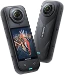 Insta360 X5 imperméable 8K 360° Caméra d'action, En avant dans la faible lumière, Invisible Selfie Stick Effet, robuste et l'objectif remplaçable, 3 Batterie d'heure, protection contre le vent intégrée