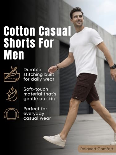 Image of GRECIILOOKS Denim Cargo Shorts for Men Stylish | Washed Jeans Half Pant for Men | Knee Length Cargo Shorts for Mens | Regular Fit Mens Pant Casual, Utility Streetwear Jorts, Travel Summer Wear