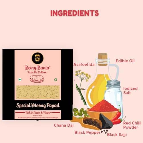Image of Special Moong Papad - 100% Natural and Handmade | Moong dal papad | Appalam, papadam and fryums