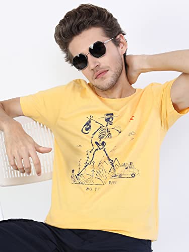 Image of KETCH Men's Cotton Slim Fit Printed Half Sleeve T-Shirt