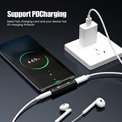 Headphone Adapter For Samsung Galaxy S22+ - 2 In 1 Usb C To 3.5Mm Headphone Adapter With 60W Quick Charge Pd Fast Charging Compatible With Google Pixel 6/5/4Xl，Galaxy S22/S22+ Ultra/S21 #TOP5