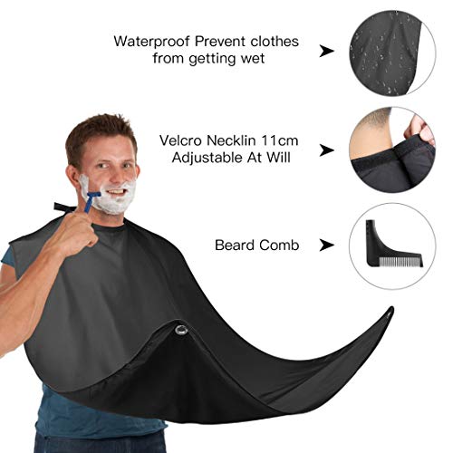 image for UIEEGPG Beard Apron Cape, 6 piece set Grooming Cape with Professional 