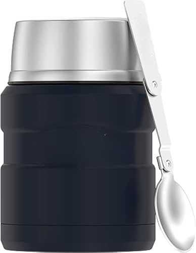 Tarro de alimentos inoxidable aislado al vacío con cuchara, 16 onzas