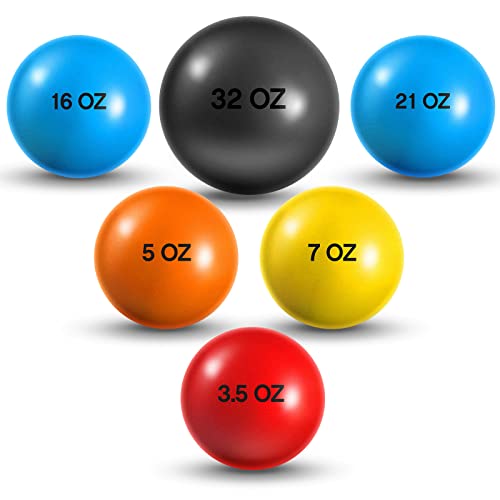 Hungdao 6 Pcs Weighted Plyo Training Balls Variable Plyo Weighted Balls Practice Weighted Baseball Weighted Ball Set for Throwing Pitching Power Improving Accessories, 6 Colors (3.5 to 32 Oz)