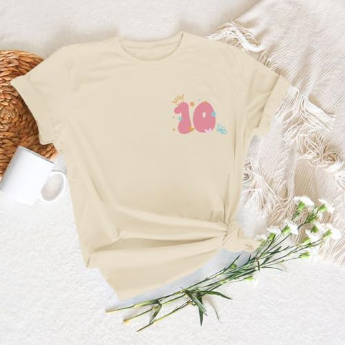 Image of Pairxily in My Double Digits Era Shirt for Girls 10th Cute 10 Year Old Girl Happy Birthday Shirts Gifts Short Sleeve Tops