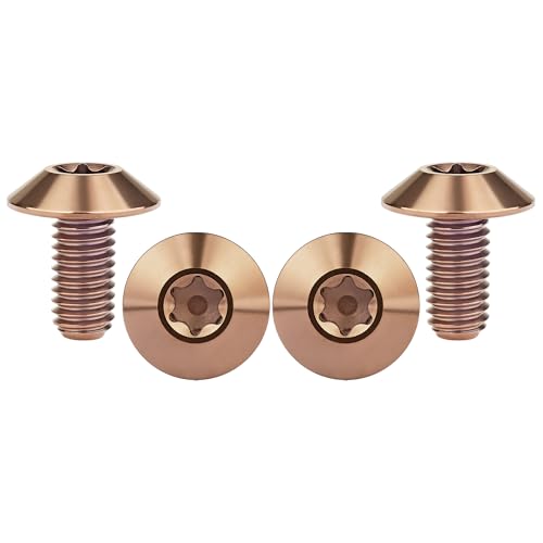 Titanium M4 M5 M6 Button Torx Head Bolt Screw (Bronze, M6x12mm)