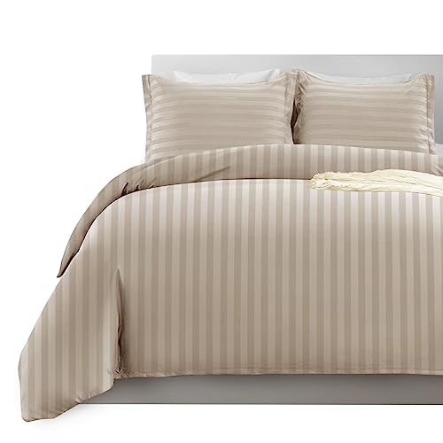 Parure de lit réversible double en microfibre beige Imperial Rooms avec taies - 2