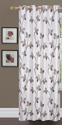 Image of Premium Curtains for Living Room & Bedroom | 5ft Long Window Parda| Heavy Fabric | Designer Drapes (Set of 1 Pcs, Brown Colour)