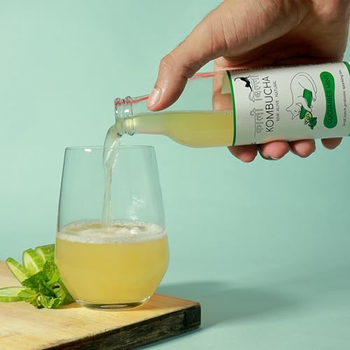Image of KAALI BILLI Kombucha Cucumber Mint | Naturally Brewed Fermented Tea with Cucumber and Mint Notes | Light Refreshing Drink for Regular Use | 250 ml Pack of 2