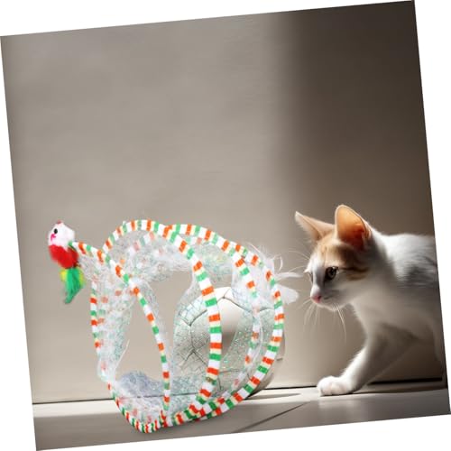 Túnel para gatos interactivo con manta suave plegable para entretenimiento 8