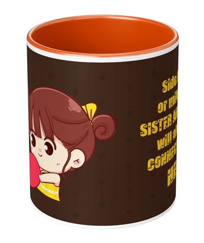 Image of Raksha Bandhan Gifts Printed Mug with Keychain Best Rakhi Combo Gift for Brother & Sister Rakshabandhan Return Gifts for Sister White 350ml Coffee Mug(Pack of 5)(Combo Set)(RMCKRCG511)