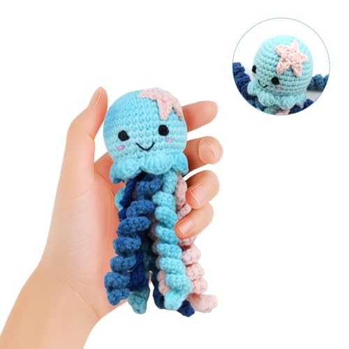 Image of Handmade Crochet Octopus for NICU Babies & Preemies, Scent Bonding Keepsake for Baby, NICU Separation Gift, Soft Comfort Gift for Newborn (Blue)