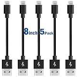 iPhone Charger Cable,Fast Lightning to USB Charging&Syncing Cord 5Pack 8 inch Nylon Braided Cable Hi