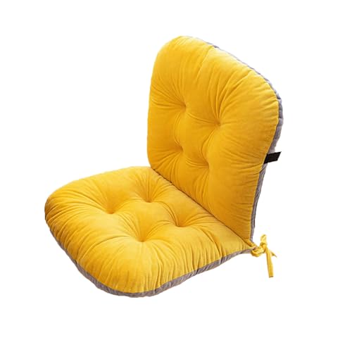 Coussin de Fauteuil d'extérieur Jardin, Galette de Chaise en coton doux avec Attaches, Lavable de Galette Chaise, Coussin de Chaise piqué avec Dossier pour Jardin,...