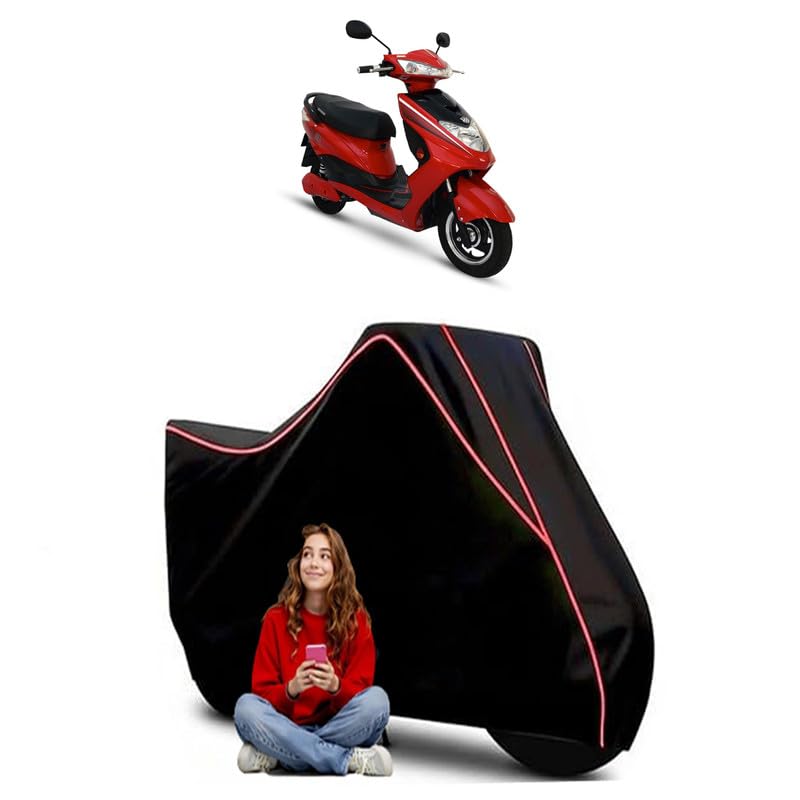 Image of R30 Scooty Bike Cover Water Resistant Outdoor Use Universal Fit Scooters Motorcycles Heavy Duty UV Protection Dust Rain Scratch Resistant Elastic Bottom Black Blue Piping