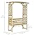 Outsunny Patio Garden Bench Arbor Arch with Pergola and 2 Trellises, 3 Seat Natural Wooden Outdoor Bench for Grape Vines & Climbing Plants, Backyard Decor, Natural