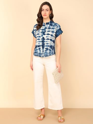 Image of Maaesa Hand Dyed Rayon Top for Women
