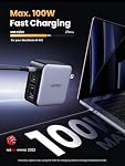 UGREEN Nexode 100W USB C Charger Block, 4-Port GaN Charger Block Fast Charger Compatible for MacBook Pro/Air, iPhone 17 Pro Max/iPhone Air, iPad Pro, Galaxy S26 S25, Pixel, Steam Deck, Black