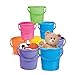 Fun Express Sand Buckets for Kids- Premium Sand Buckets Set of 12 - Durable, Versatile, Mess-Free Cleanup, Easy-Grip Handles and Multi-Purpose Use