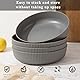 Kyraton Pasta-Schalen Set von 4, Unzerbrechliche Kunststoff-Schalen für Suppe, Salat und Pasta, 1,1L - Ideal für zu Hause, Restaurant, Camping und Picknick​ (Grau)