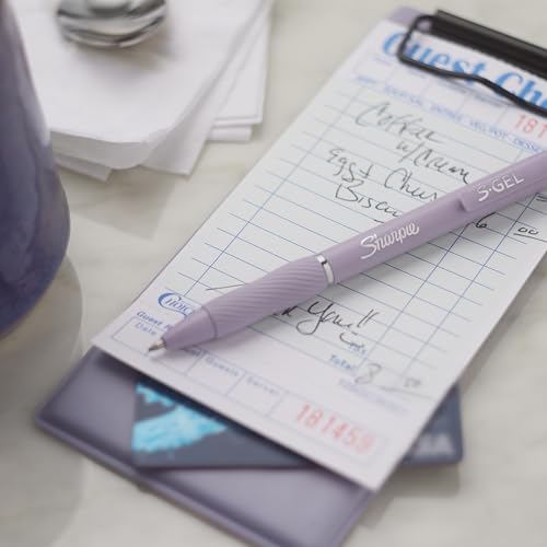 Image of Sharpie S-Gel, Gel Pens, Medium Point (0.7mm), Icy Violet Barrel, Black Ink, 12 Count