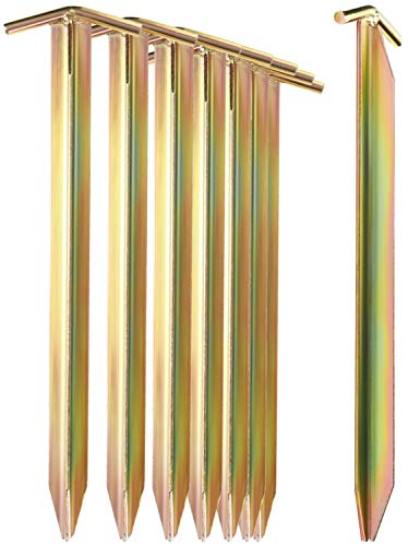 com-four® 20x Clavijas para Carpas Fabricadas en Acero - Carpas largas y robustas con Perfil en T para Acampar y en Exteriores - Ideal para terrenos Duros y Normales