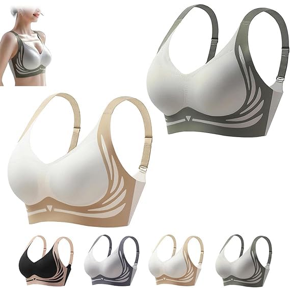 Stellwise - Brasier Stillwise para mujeres mayores, sostén cómodo para todo el día, brasier sin costuras, potente push-up sin costuras, brasier Caralush, 2pcs-c, L