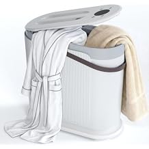 30L Large Towel Warmer, Rapid Dry & Heated 2 in 1 Towel Warmer Bucket for Bathroom, Fits Up to Three 45"X70" Oversized Towels or One Large Blanket, 24-Hour Timer and Auto Shut Off, White
