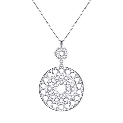 S925 Sterling Silver Long Chain Sweater Necklace for Women Statement Pendant Fringe Necklaces Jewelry Gift