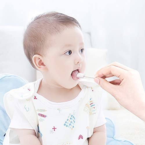 Healifty 30 peças limpador de língua para bebê escova de dentes descartável limpador de língua, gaze