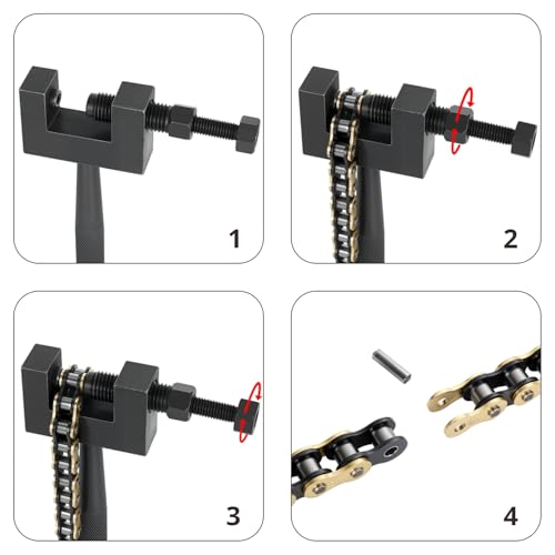 Image of DYC Professional Chain Breaker Tool 420-530 with 2 Replaceable Cutting Pins & Hex Key, Fits 40 /410 /415 /420 /428 /50 /520 /525 /530 Roller Chain for Motorcycle /ATV /Mini Bike /Pit Bike /Dirt Bike & Go Kart