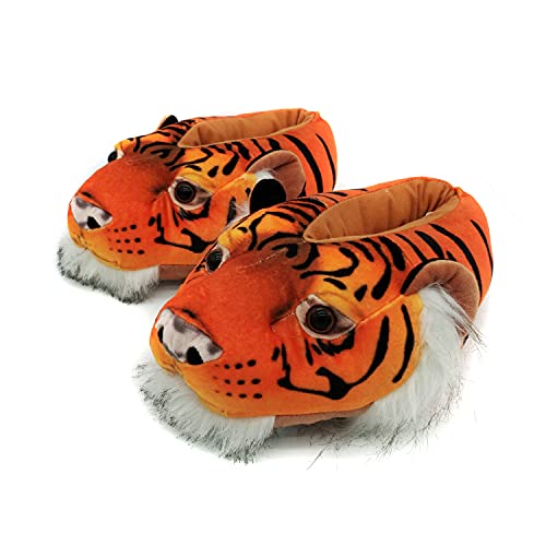 Fuzzy Winter Animal Tiger Slippers for Men Women Adult and Little Big Kids Boys Girls, Novelty Slippers for Halloween Christmas2
