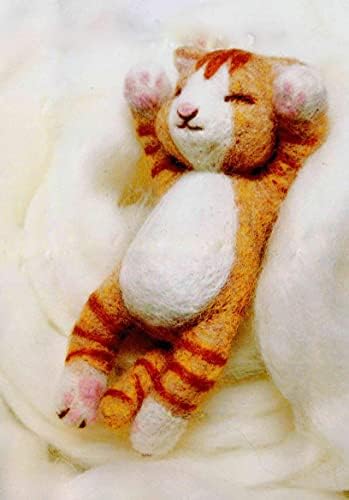 MillyRose Crafts Needle Felting Kit for Beginners  Snoozing Cat Needle Felting kit  Adult Craft Kit with Felting Needles  Full Colour Instructions