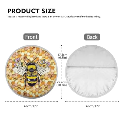 Image of Steering Wheel Sun Shade Cover Easy Installation Reflect UV Sun and Heat Cute Bee Car Interior Sunshade Anti Slip Universal Car Accessories