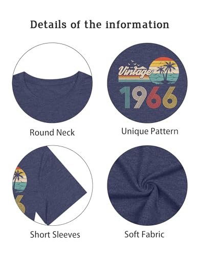 Image of 50th Birthday Gift for Women Vintage 1975 T Shirts Retro Graphic Birthday Shirt Casual Letter Print Short Sleeve Tee Tops