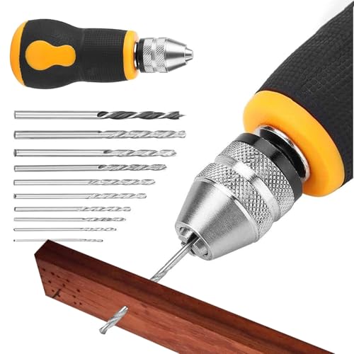 Punta elicoidale - Trapano manuale di precisione da 9 cm, grandi prestazioni | Utensile rotante a batteria in acciaio al carbonio con facilità, set di trapani manuali con a perno per intaglio ar