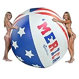 GoFloats 6 ft Giant 'Merica Inflatable Beach Ball, Extra Large Jumbo Beach Ball - Patch Kit Included