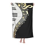 Musical Note Bath Towel Microfiber Dry Sand Resistant Beach Towels for Women Men Beach Pool Travel Gym Outdoor Camping Towels