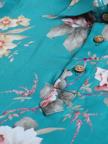 Image of Vastramay Sishu boys Vastramay Infant Boys Multicolor Base Turquoise Muslin Cotton Kurta Patiala Set