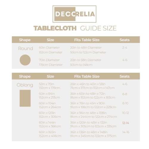 Decorelia Fabric Round Tablecloths 48 inch, Waterproof Decorative Washable Texture Rustic Circle Table Cloth Cover for Dining Kitchen Party Farmhouse Outdoor(Round (2-4 Seats), Beige) by Decorelia - Used condition - Image 6